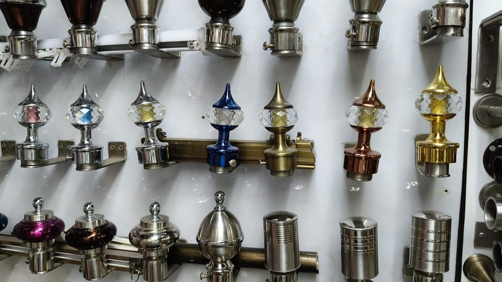 Decorative Curtain Rod Finials with Crystal Accents