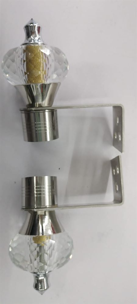 Crystal Finial Double Curtain Bracket Set