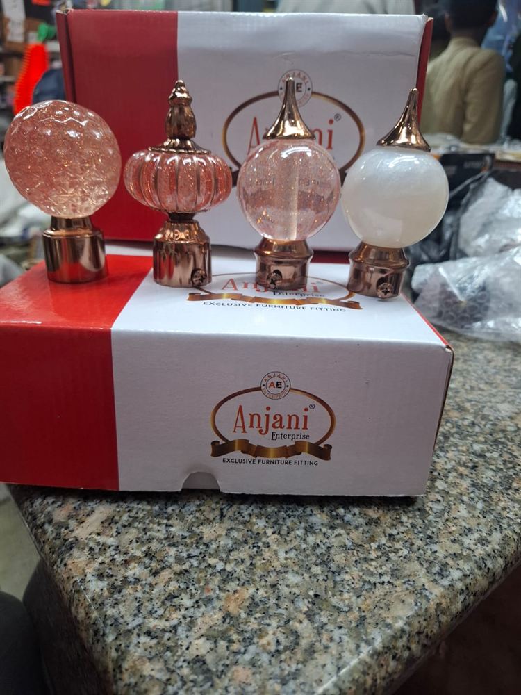 Decorative Glass Curtain Rod Finials