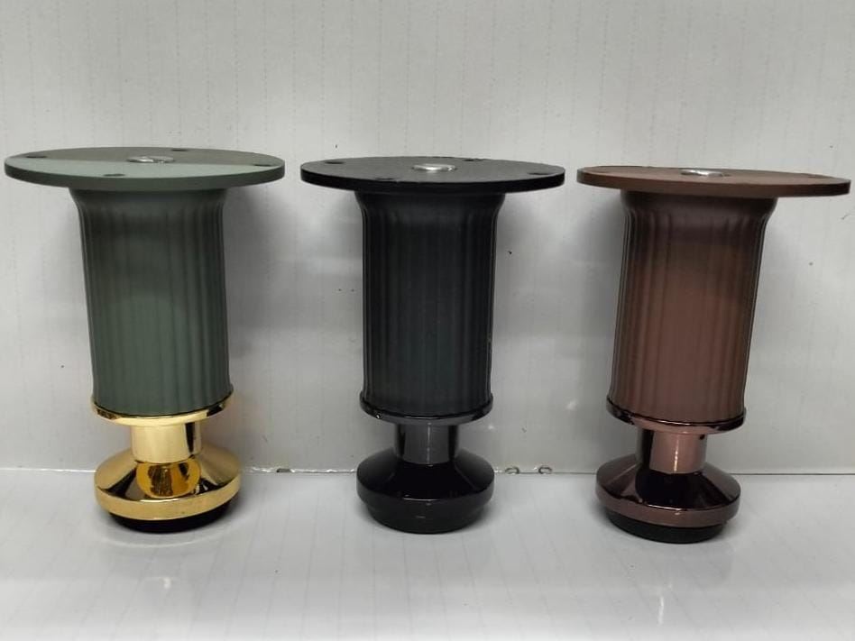 Adjustable Cylindrical Furniture Legs with Fluted Column
