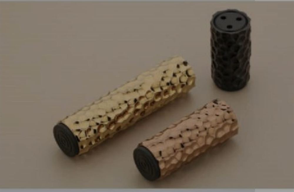 Decorative Cylindrical Finials with Textured Surface