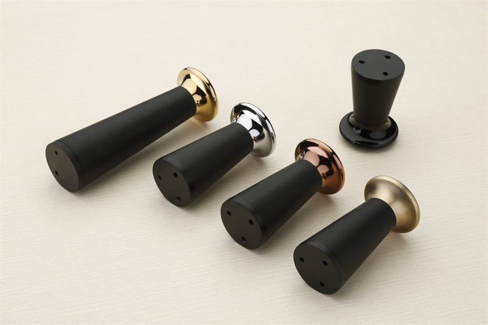 Modern Cylindrical Furniture Legs with Metal Flanges