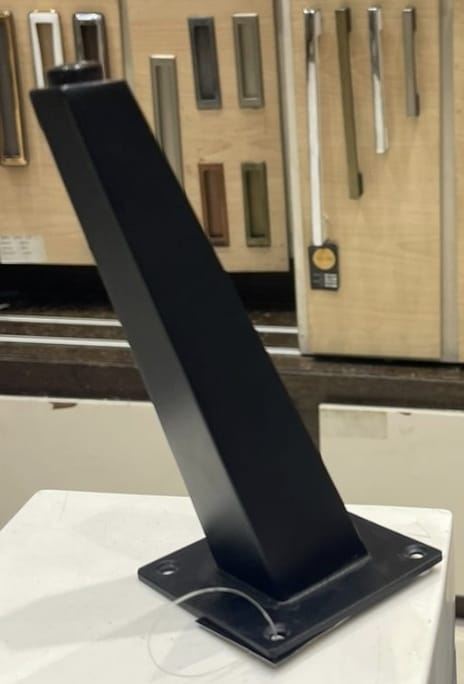 Angled Furniture Support Leg with Base Plate