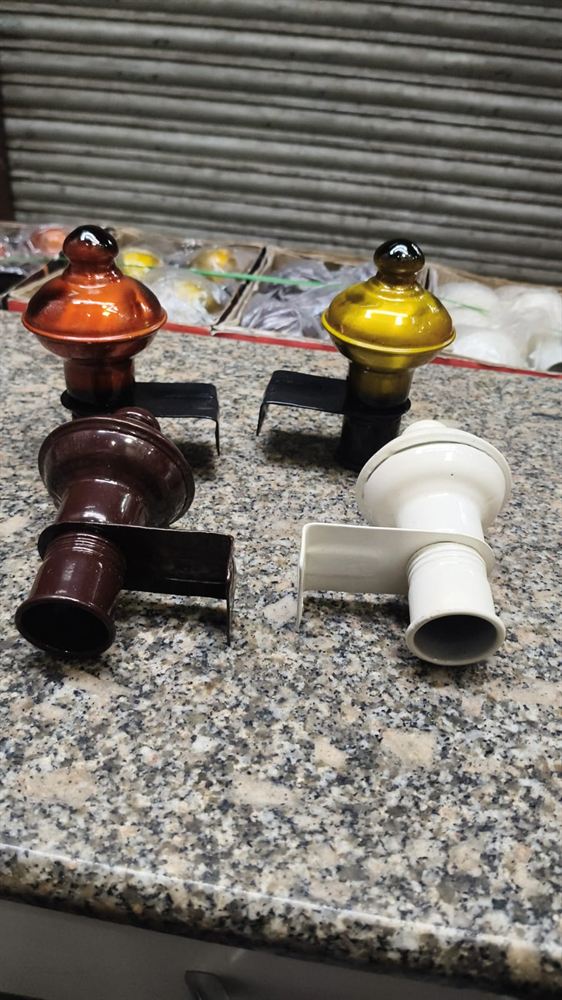 Ceramic Curtain Rod Finials with Bracket Mounts