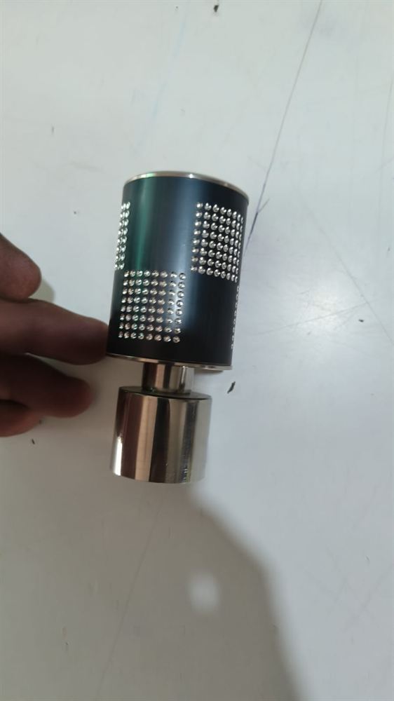 Decorative Perforated Chrome Curtain Rod Finial