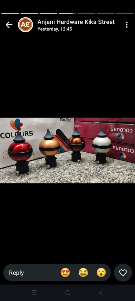 Spherical Curtain Rod Finials with Black Base