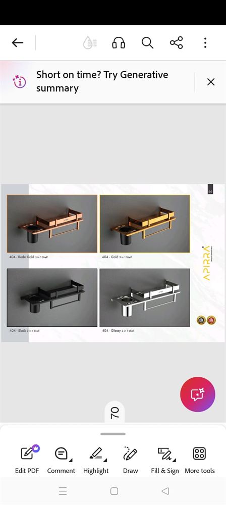 Three in One Wall Shelf with Glass Holder