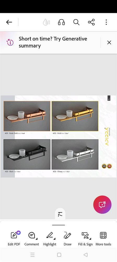 Four in One Bathroom Shelf with Towel Bar